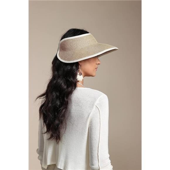 New Sun‎ Visor Hats for Wome  Summer Ponytail Foldable Straw Beach Hat UPF 50+ - Picture 6 of 7